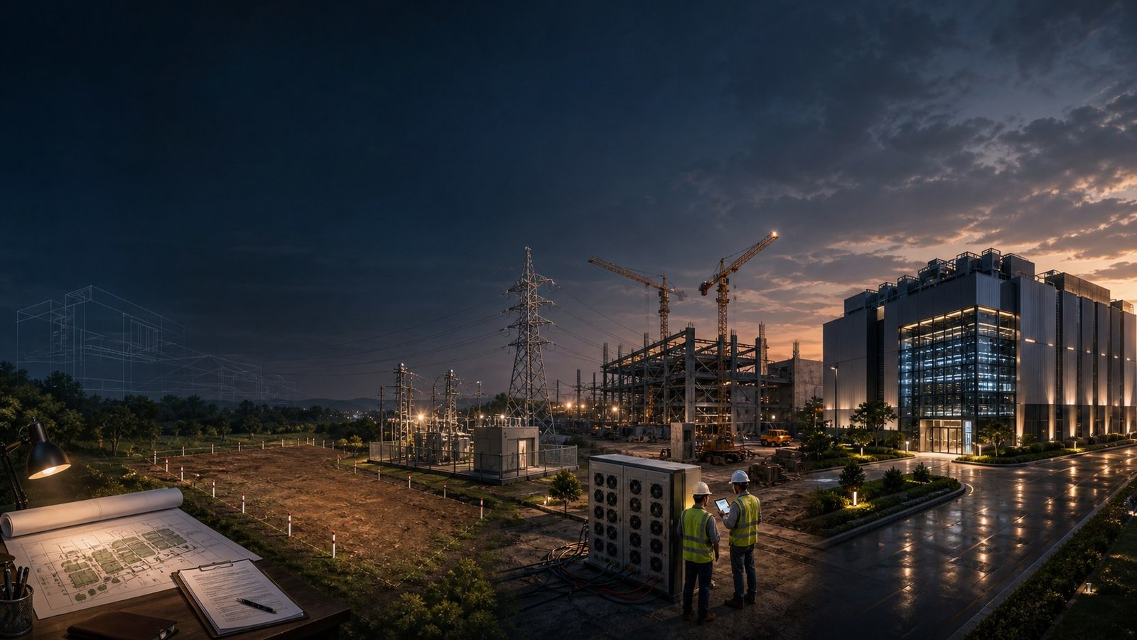 A 1GW Headline Has Six Steps: Announcement → Land → Power → Construction → Live — Gridvik research cover