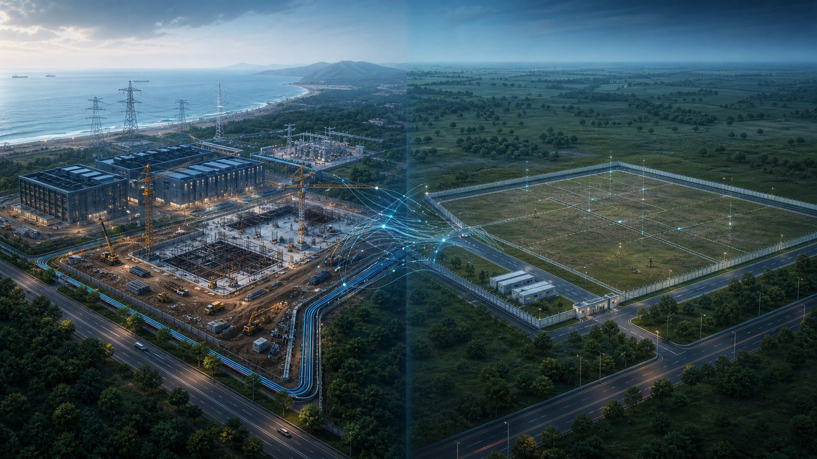 Google’s Vizag Gigawatt-Scale Hub vs TCS HyperVault’s Up-to-1MW Hyderabad Campus — Gridvik research cover
